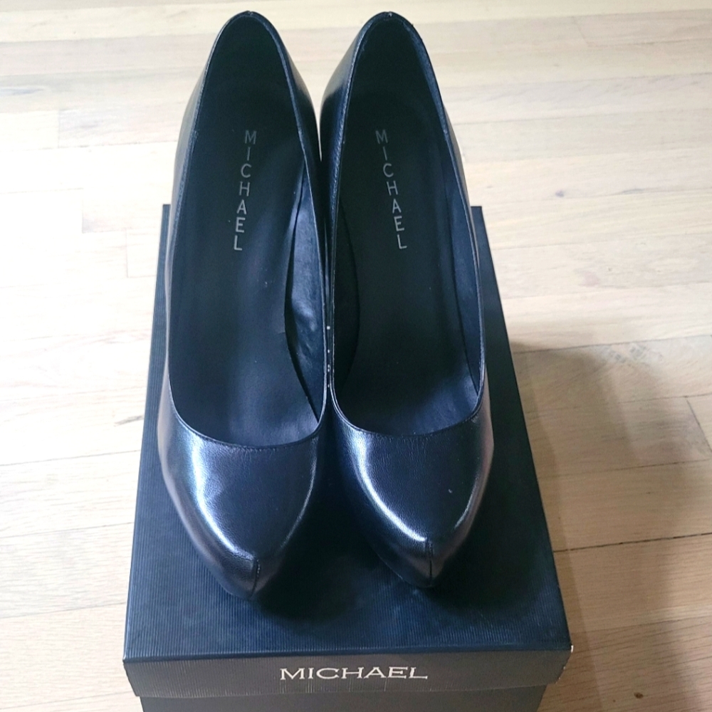 Michaels Black Leather Heels